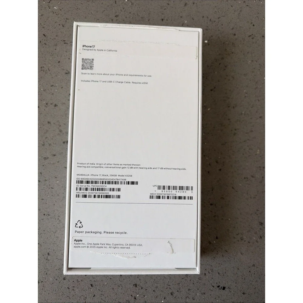 Apple iPhone 17 Black 256 Gb (No Phone - Box Only)